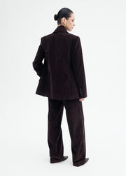 Corduroy Tuxedo Blazer - Chocolate - CO Collections